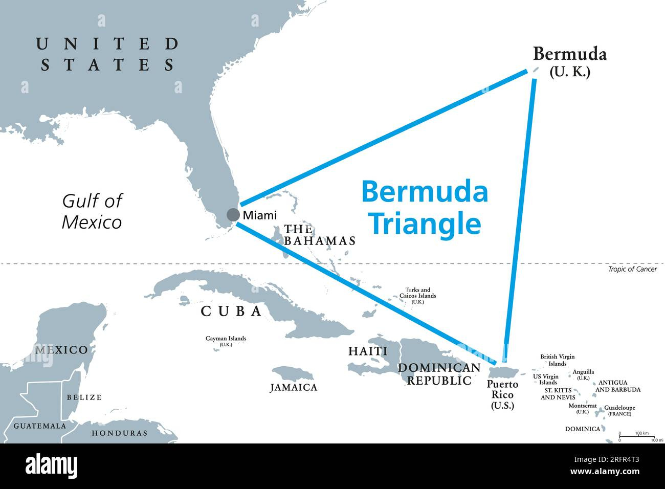 Bermuda Triangle Map Hi-Res Stock Photography And Images - Alamy for Map Of Bermuda In Relation To Usa