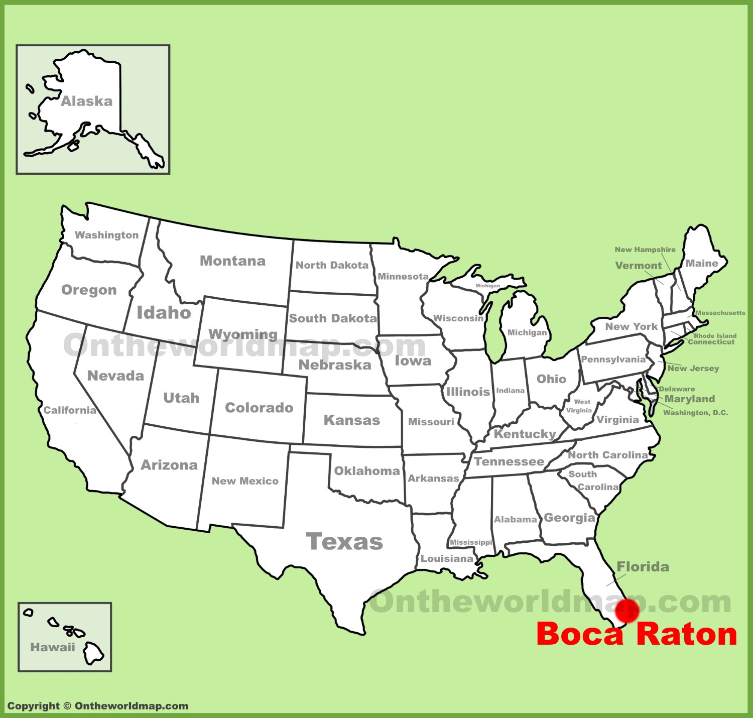 Boca Raton Location On The U.s. Map - Ontheworldmap for Map of Boca Raton Florida USA
