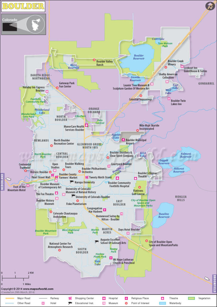 Boulder Colorado On Map of USA Boulder Colorado On Map of USA