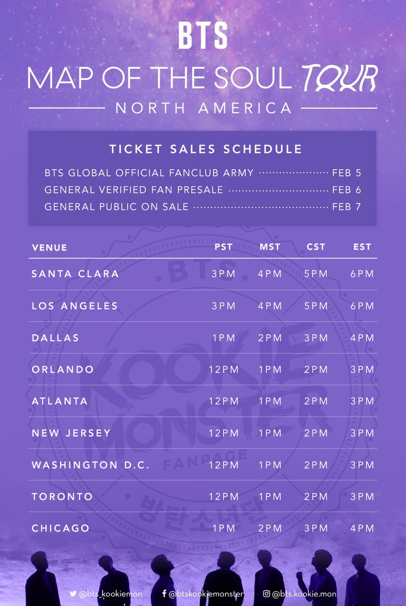 Bts Kookie Monster On X: &amp;quot;[#Icymi] We&amp;#039;Re Reposting Our Map Of The in Map Of The Soul Tour Usa