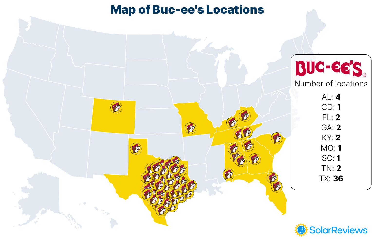 Buc-Ee'S Locations And Travel Guide: What Drivers Need To Know with Map of All Buc Ee's In USA