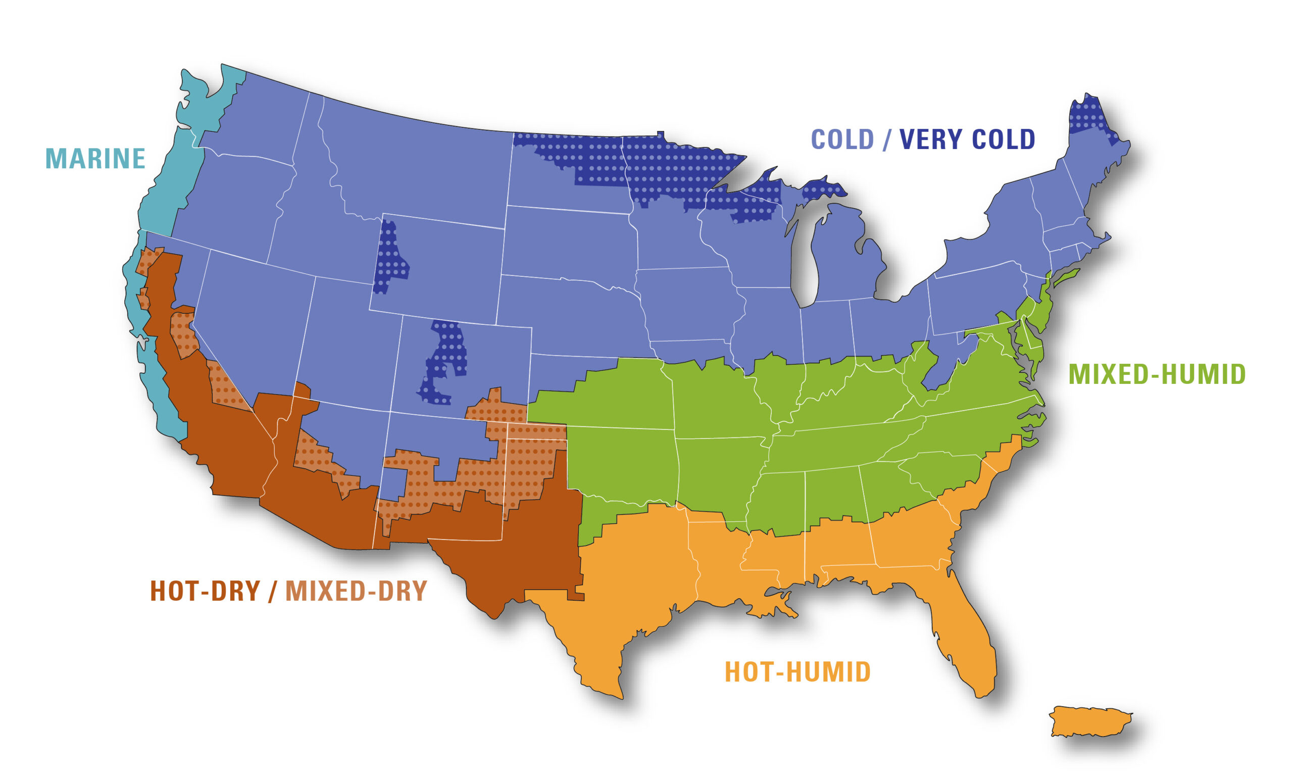 Building America Climate Zone Map | Building America Solution Center for Map Of Climate Zones In Usa