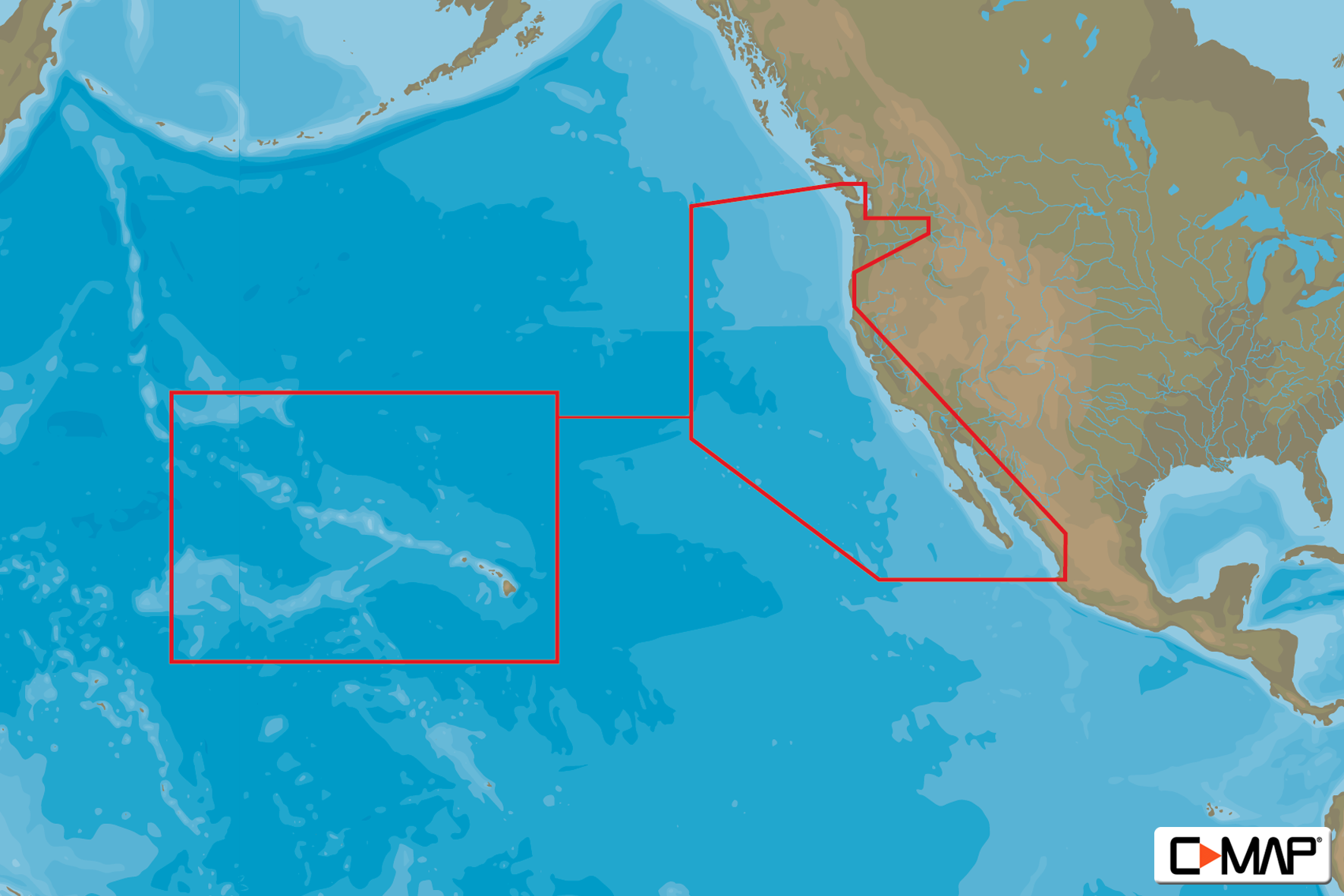 C-Map Max Wide - Us West Coast &amp;amp; Hawaii pertaining to Map Of West Coast Usa And Hawaii