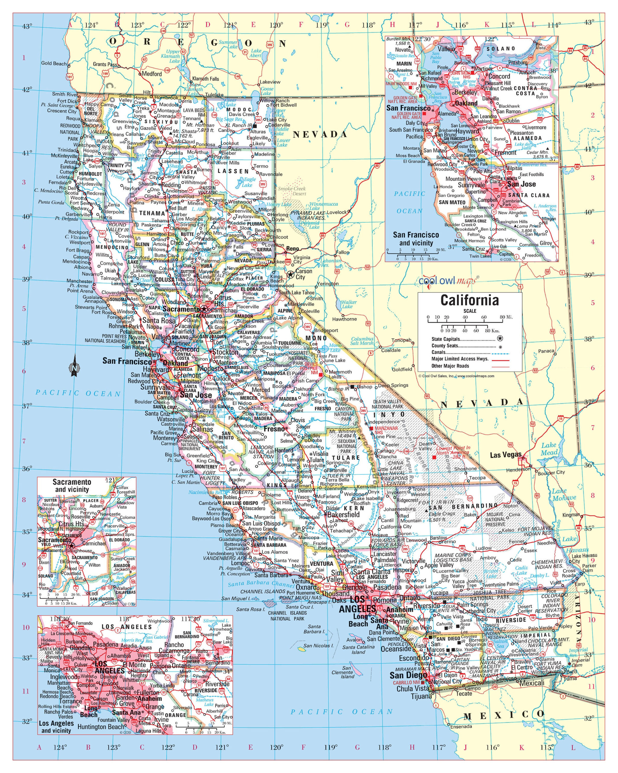 California State Wall Map Large Print Poster - 24&amp;quot;X30&amp;quot; - Etsy pertaining to Large Map Of West Coast Usa