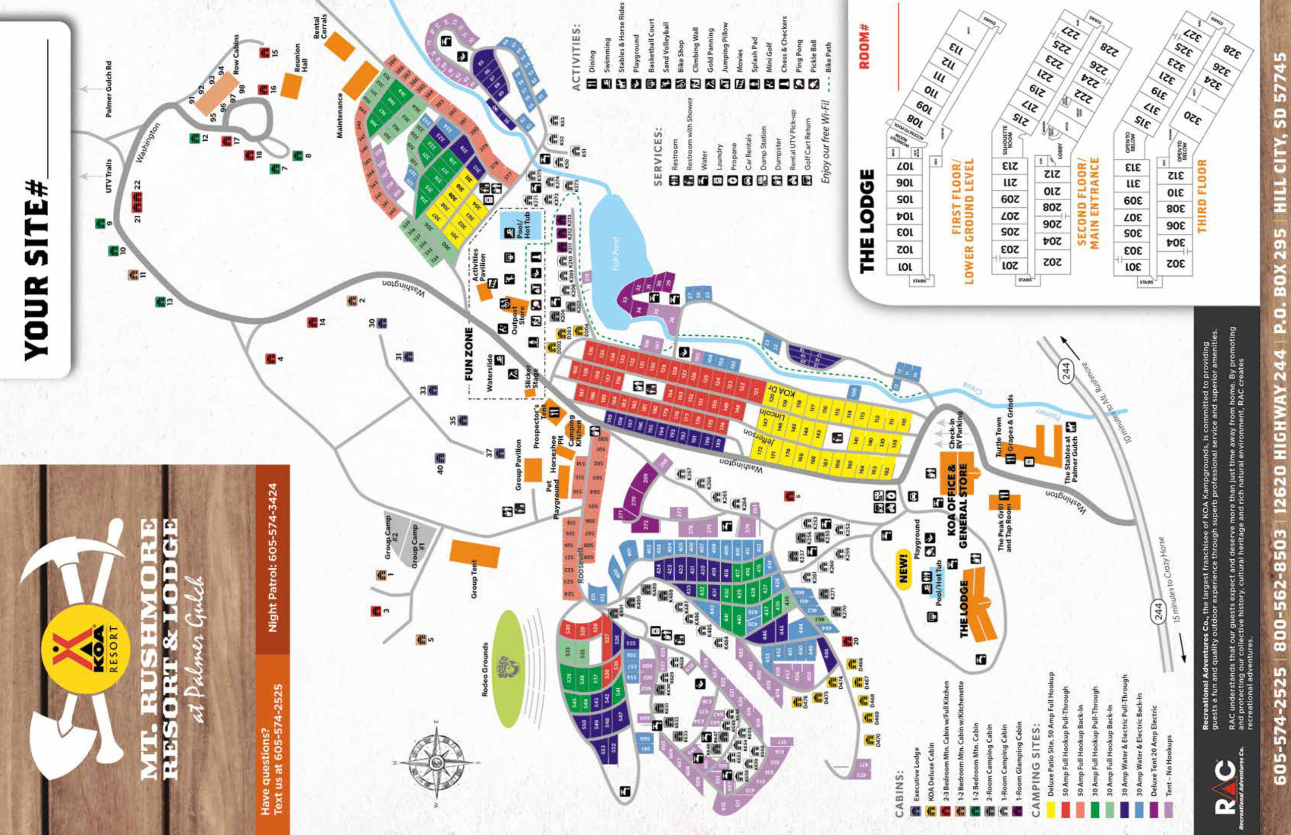 Campground Map | Mount Rushmore Koa Resort At Palmer Gulch for Map Of Koa Campgrounds In Usa