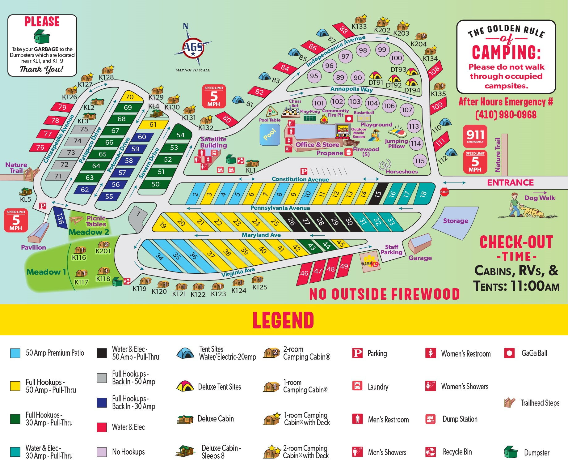 Campground Map | Washington Dc/Capitol Koa Holiday for Map Of Koa Campgrounds In Usa