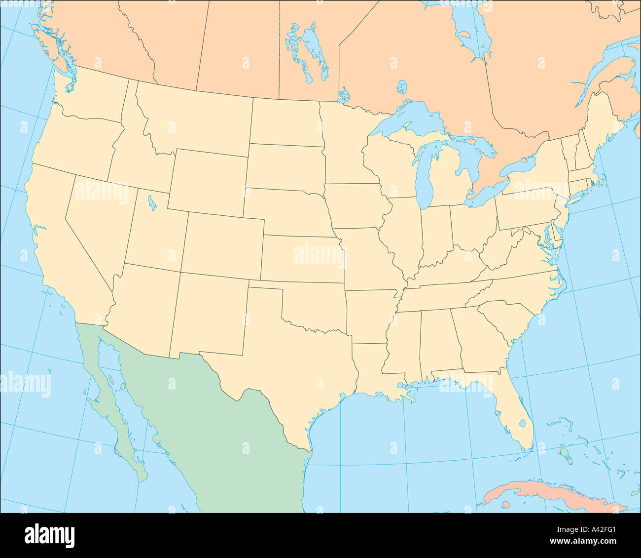 Canada Usa Map -Fotos Und -Bildmaterial In Hoher Auflösung – Alamy pertaining to Outline Map of USA and Canada