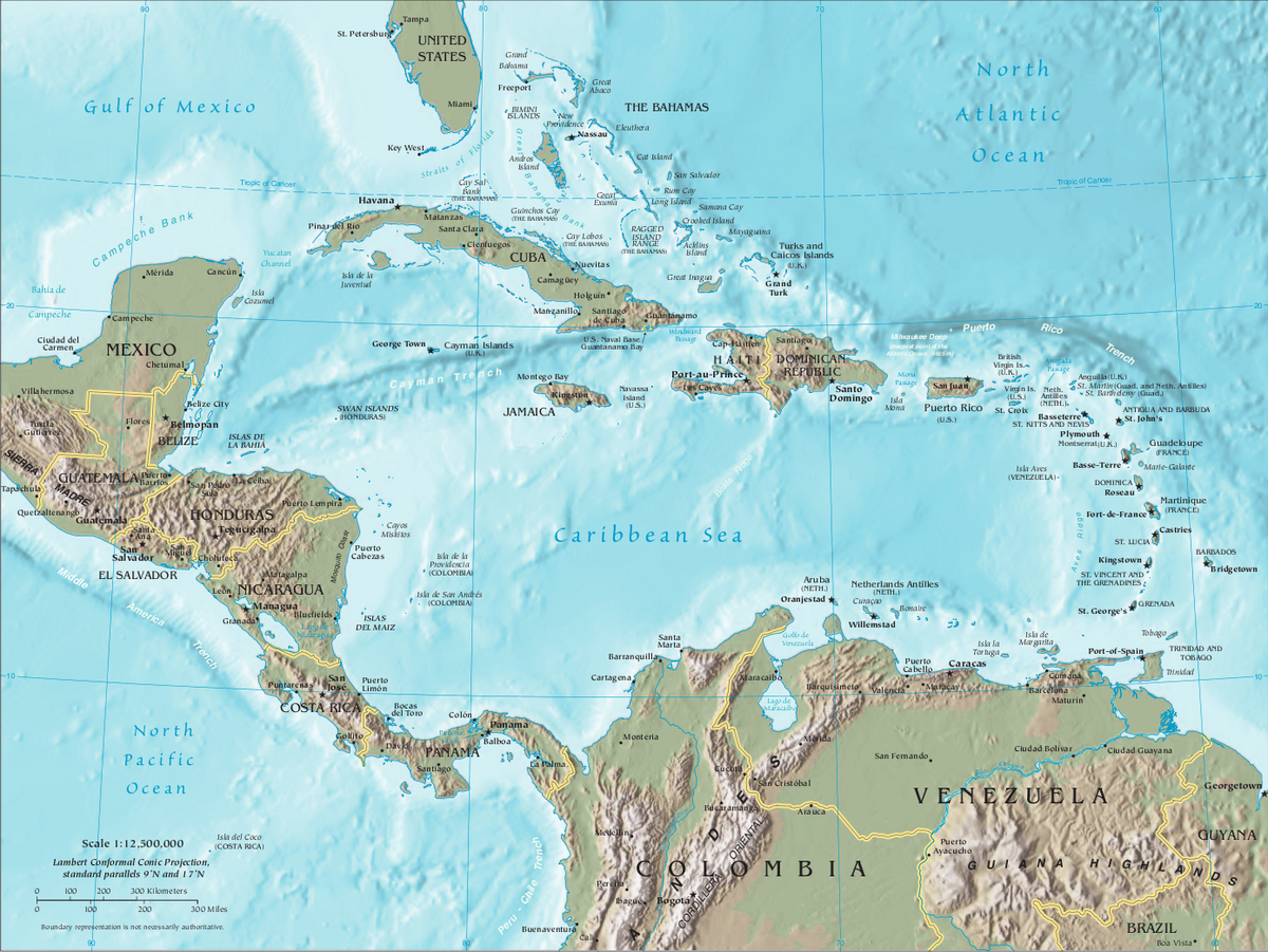 Caribbean - Wikipedia in Map Of East Coast Usa And Caribbean