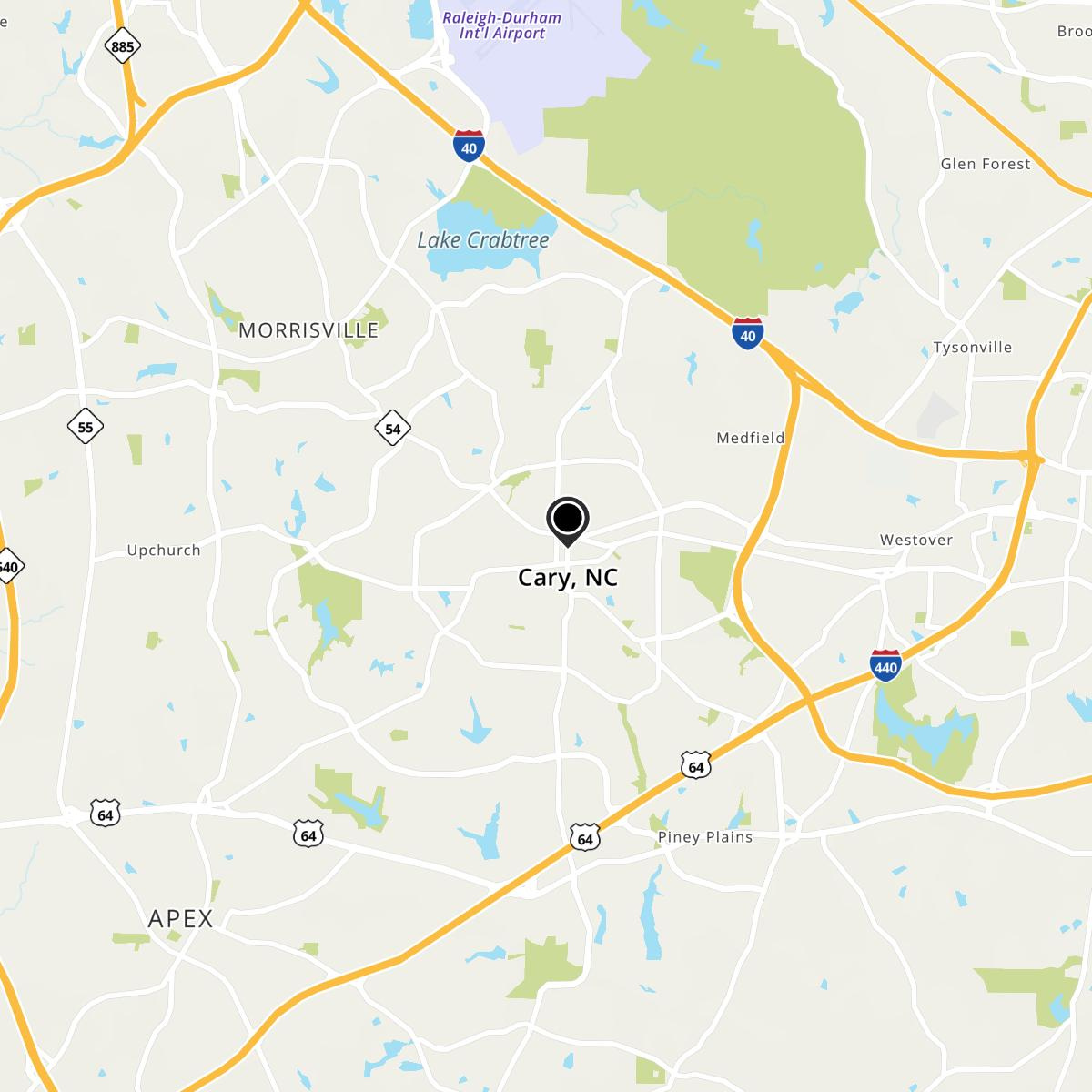 Cary, Nc Map &amp;amp; Directions - Mapquest intended for Map of Cary North Carolina USA