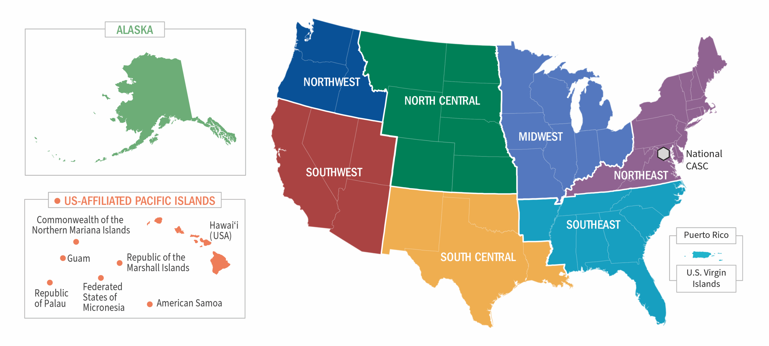 Casc Network Map - V1 | U.s. Geological Survey for Map of North Central Region USA