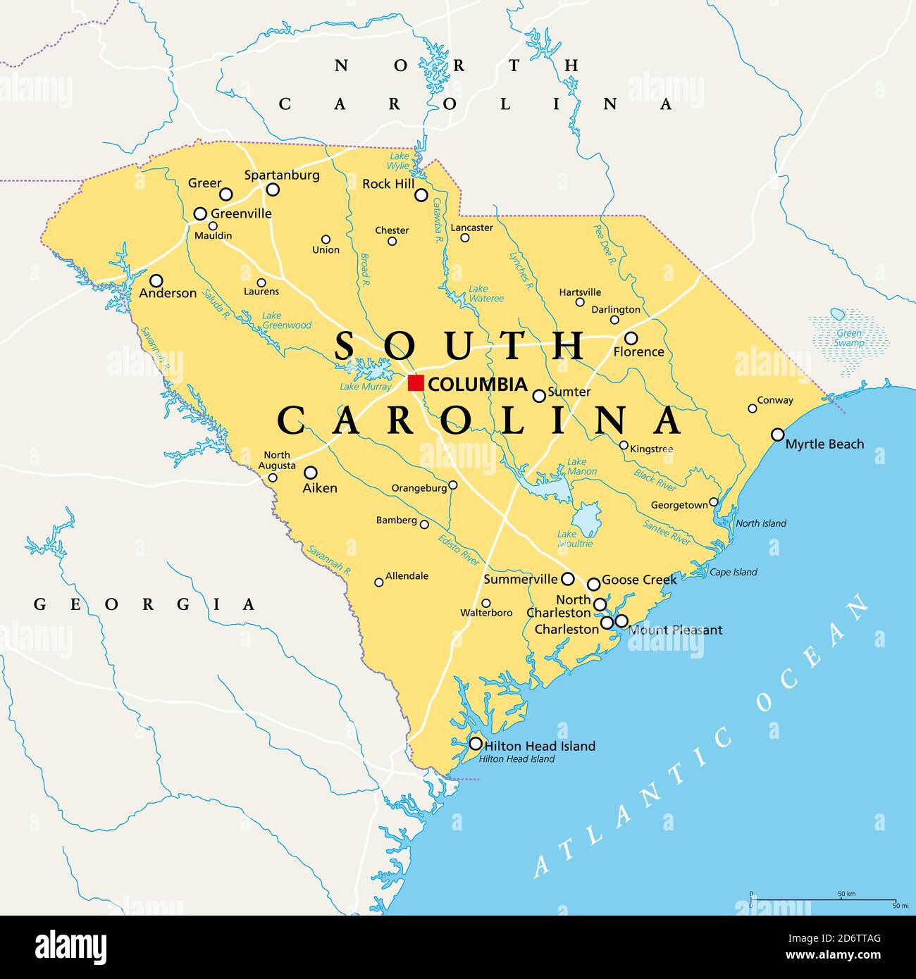 Charleston Sc Map Hi-Res Stock Photography And Images - Alamy regarding Charleston Sc On Map Of Usa