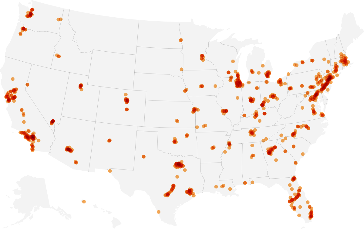 Chart: Amazon Warehouse Footprint Grewmore Than 400% Since throughout Map Of Amazon Distribution Centers Usa