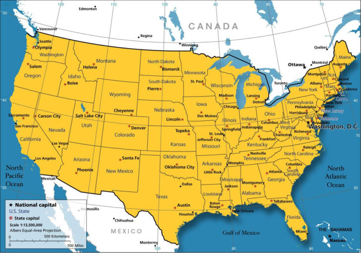 Chicago On A Map of USA