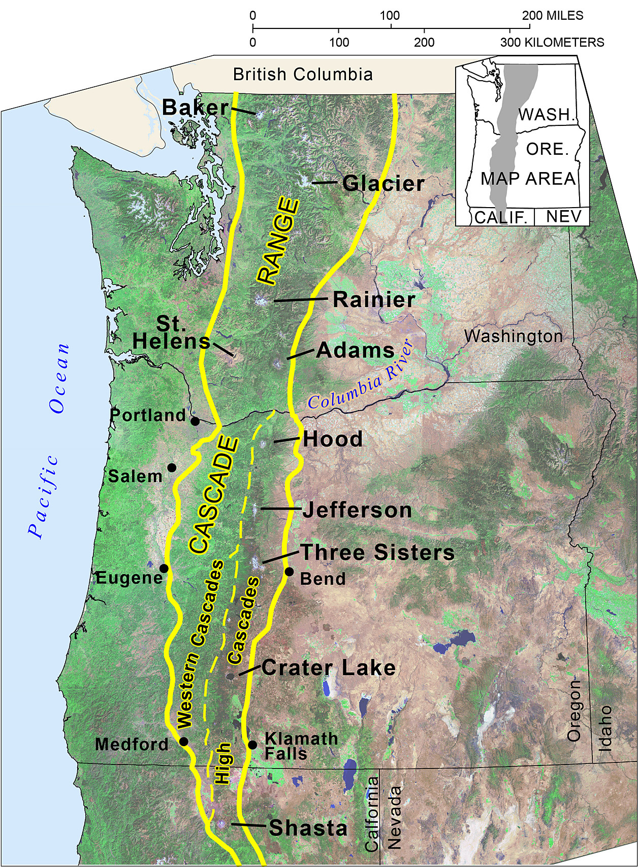 Clearance North Cascade Mountains Map Online throughout Cascade Mountains On Map of USA