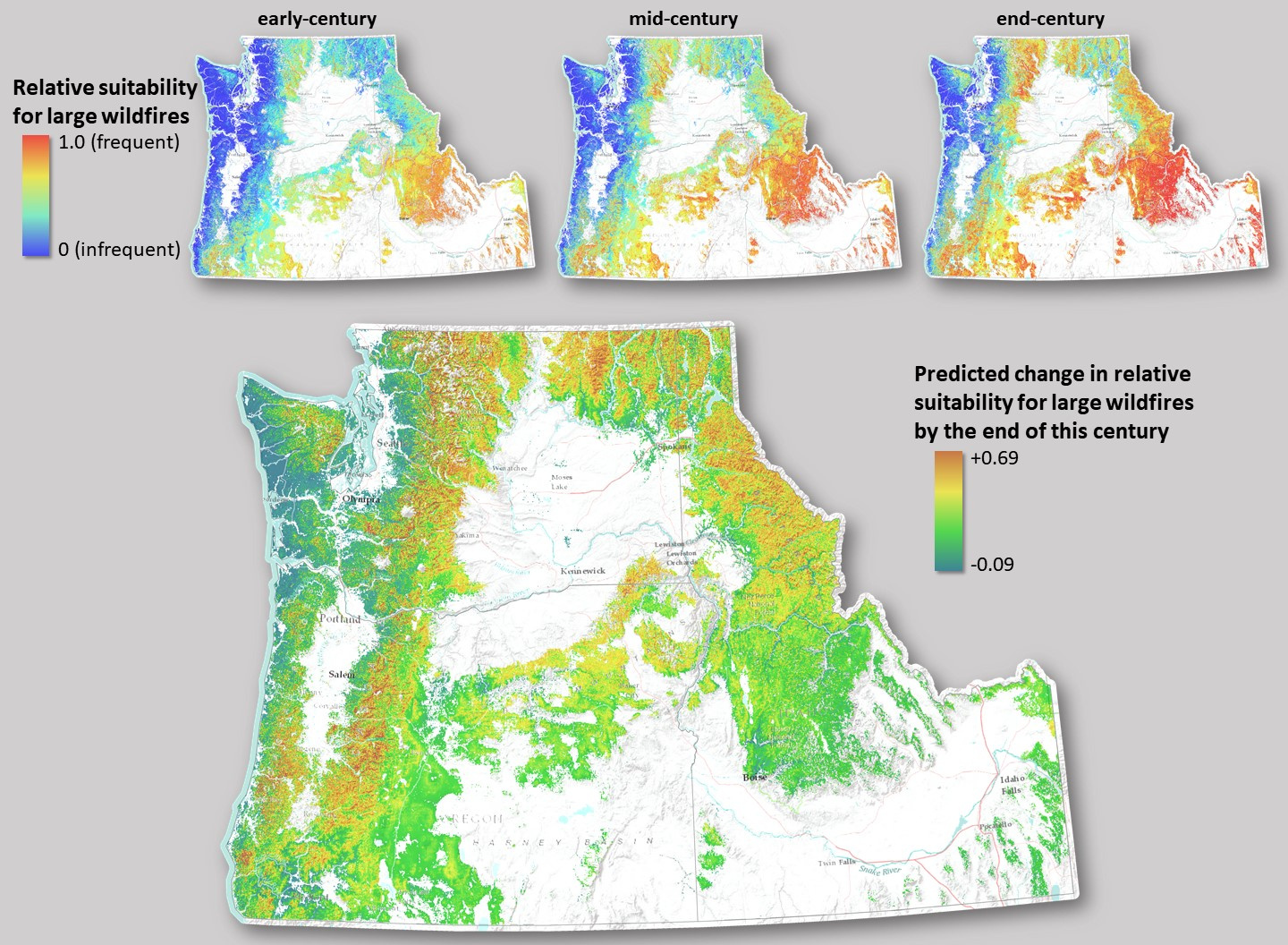 Climate Change And Wildfire In Idaho, Oregon, And Washington inside Map of Fires In Northwest USA
