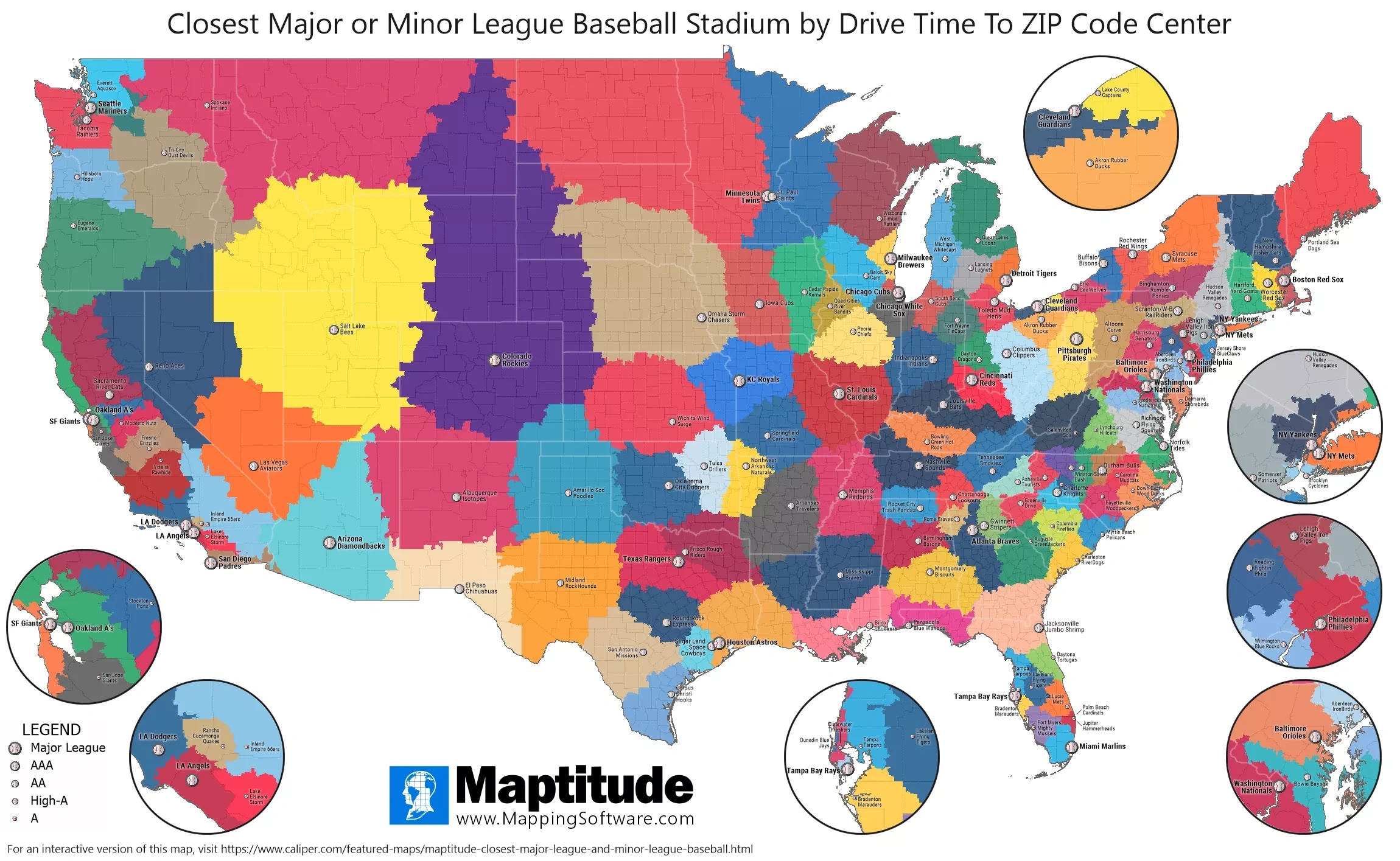 Closest Major League And Minor League Baseball Stadiums/Parks within Map of Baseball Stadiums In USA