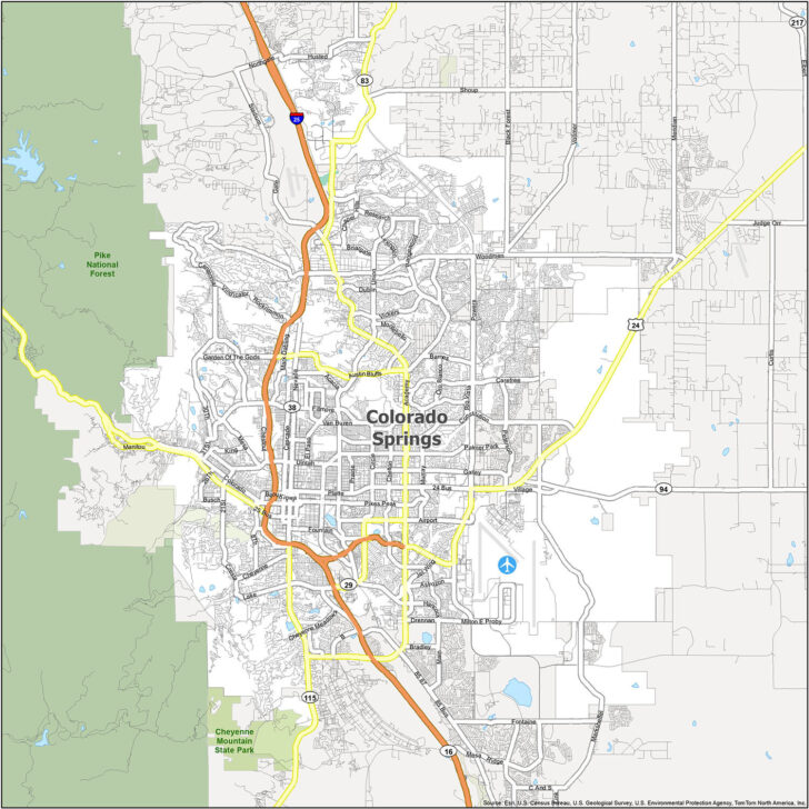 Colorado Springs On Map of USA