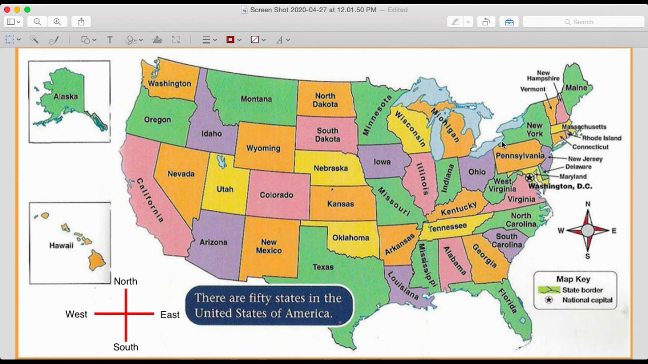 Compass Rose And Map Key with Map Of Usa With Compass Rose