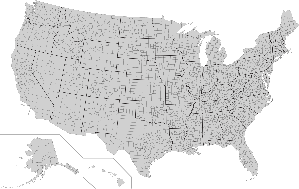 County (United States) - Wikipedia with regard to Historic County Maps of States USA