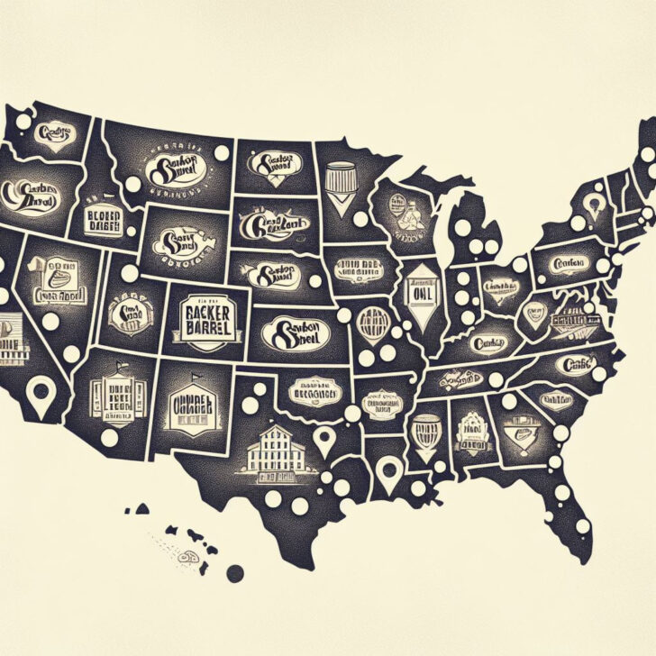 Map of Cracker Barrel Locations In USA
