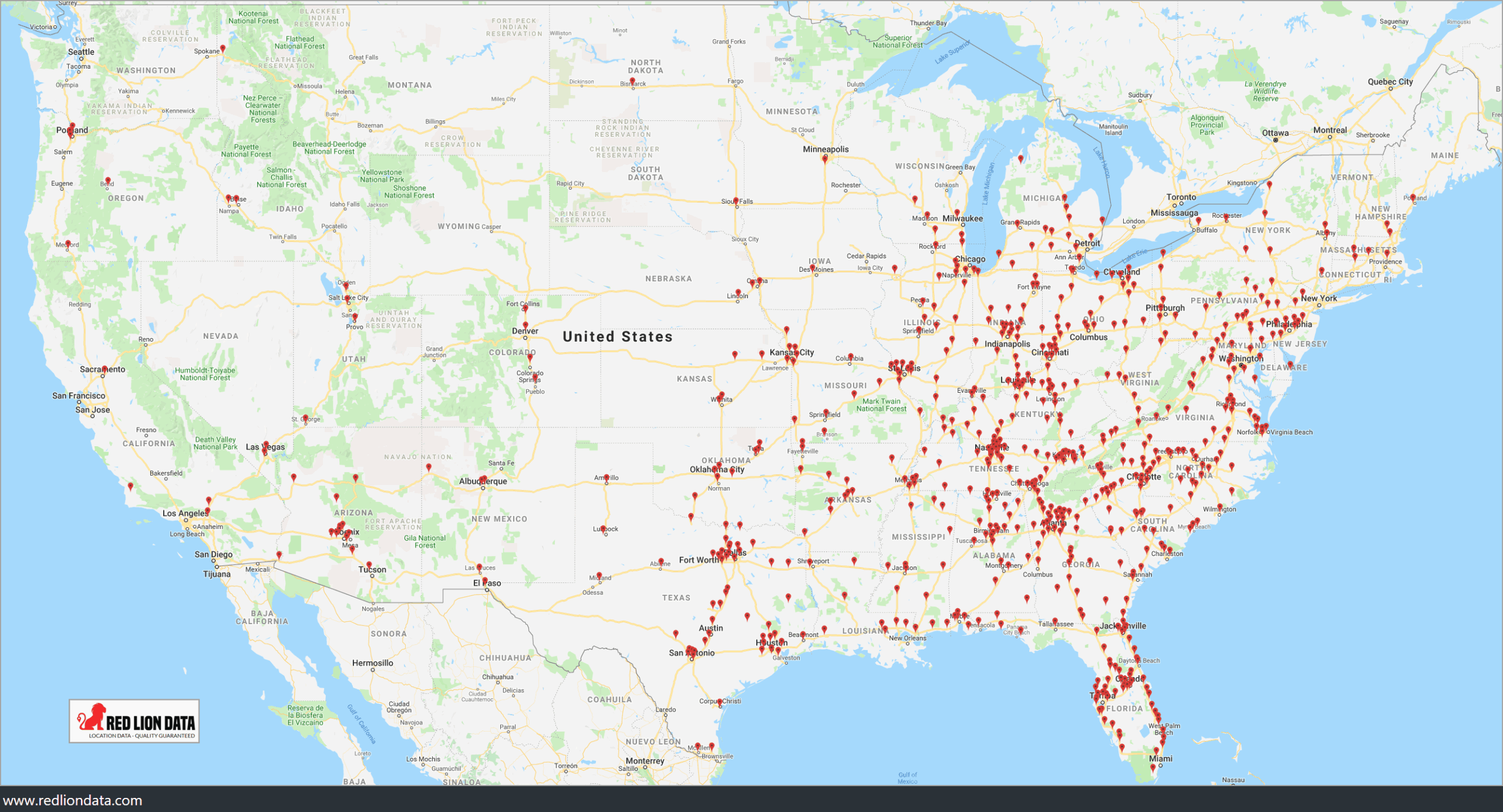Cracker Barrel&amp;#039;S Old Country Store - Red Lion Data for Map Of Cracker Barrel Locations In Usa