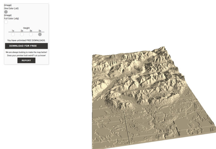 Create 3d Lanscape Map of USA