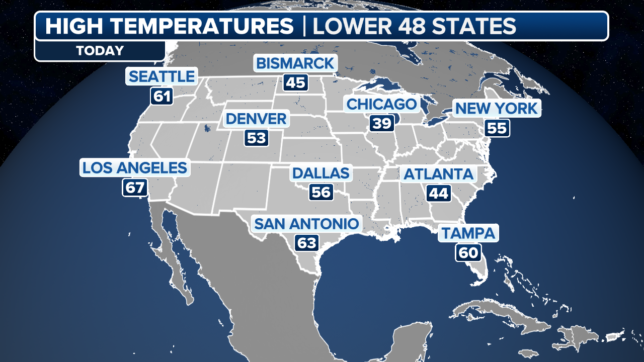 Current Temperatures Across The U.s. | Fox Weather regarding Temperature Map of the USA Today