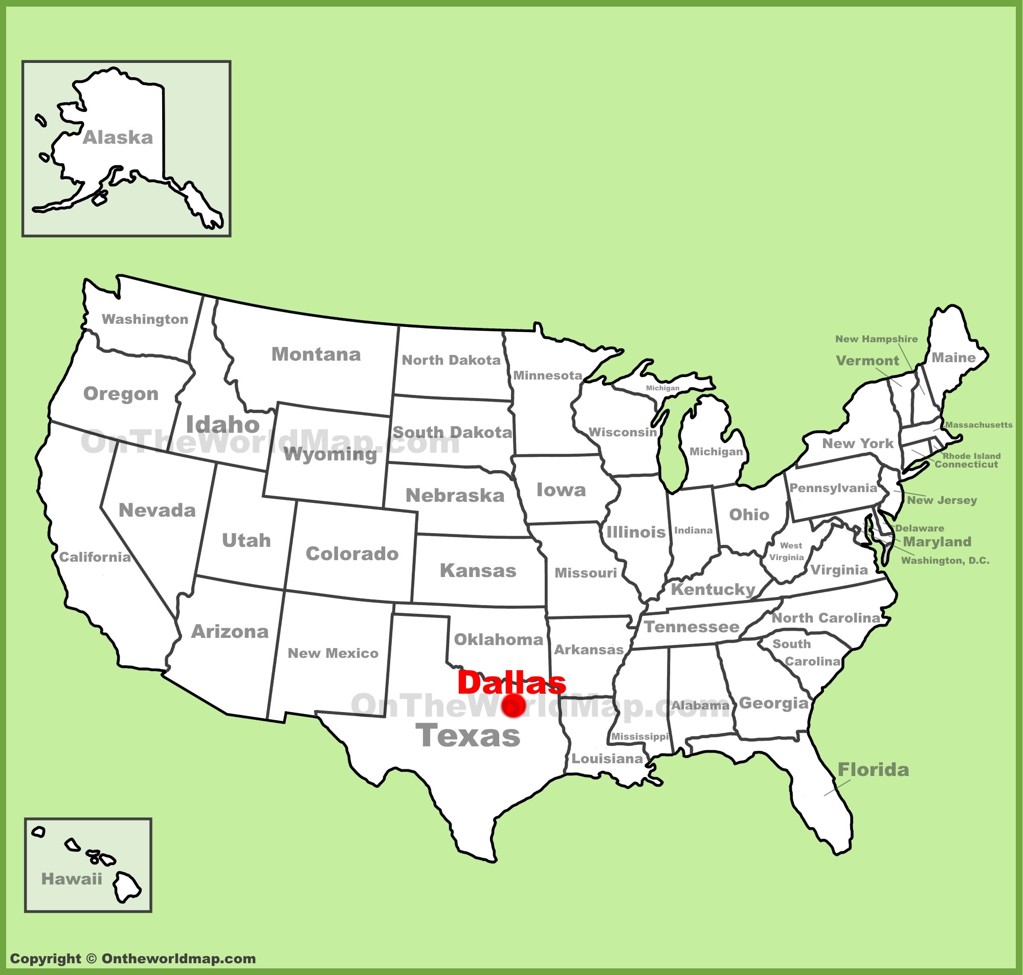 Dallas Location On The U.s. Map - Ontheworldmap within Dallas Texas On Map Of Usa