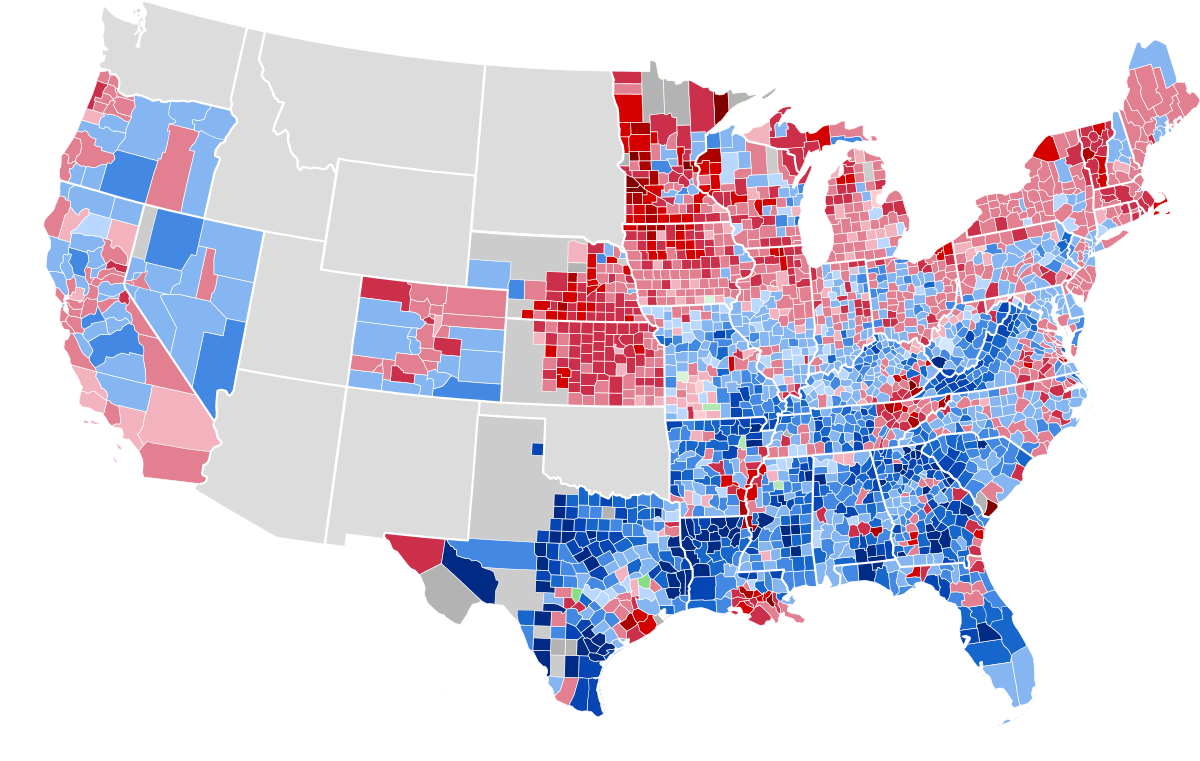 Datei:1880 United States Presidential Election Results Map regarding Red Blue Map Of Usa By County
