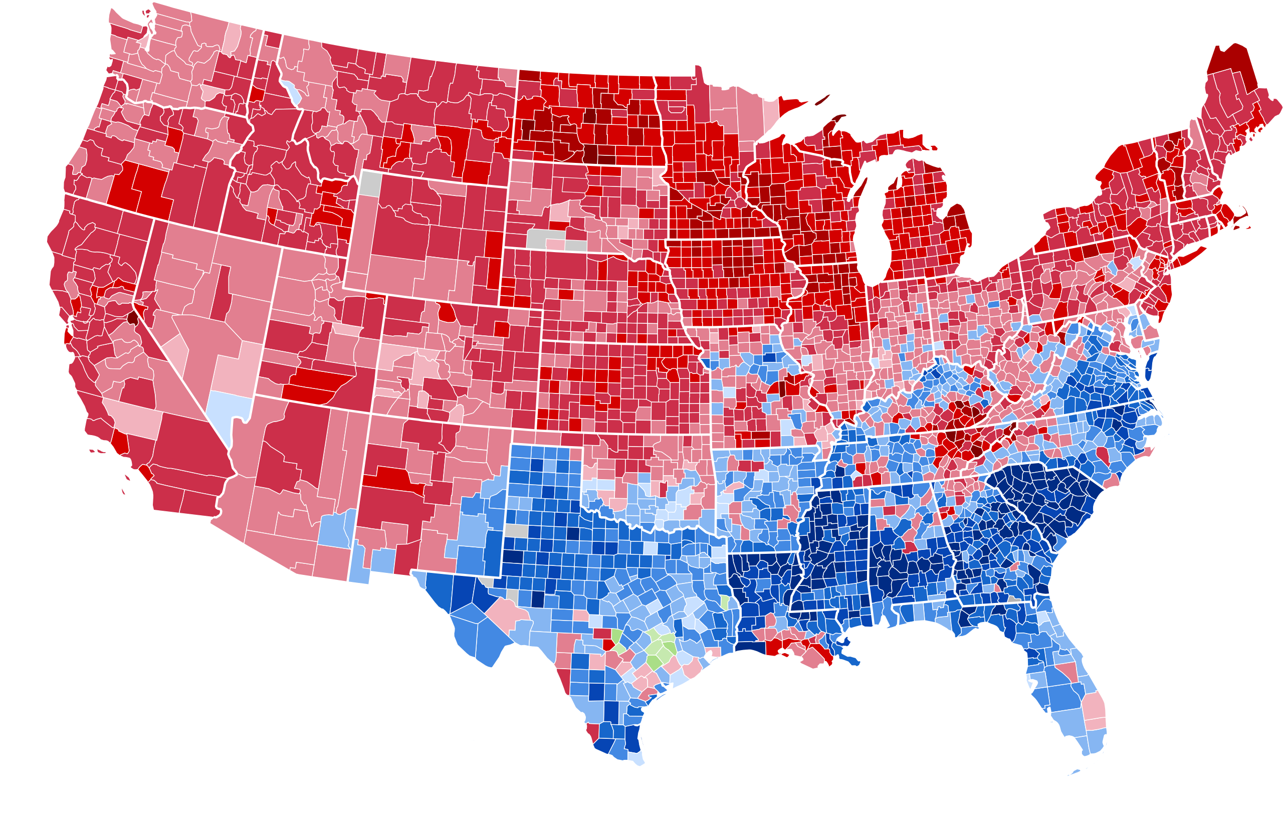 Datei:1920 United States Presidential Election Results Map for Red Blue Map of USA By County