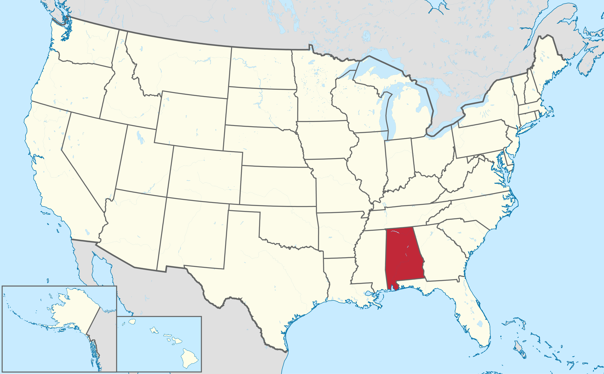 Datei:alabama In United States.svg – Wikipedia intended for Alabama On A Map of USA