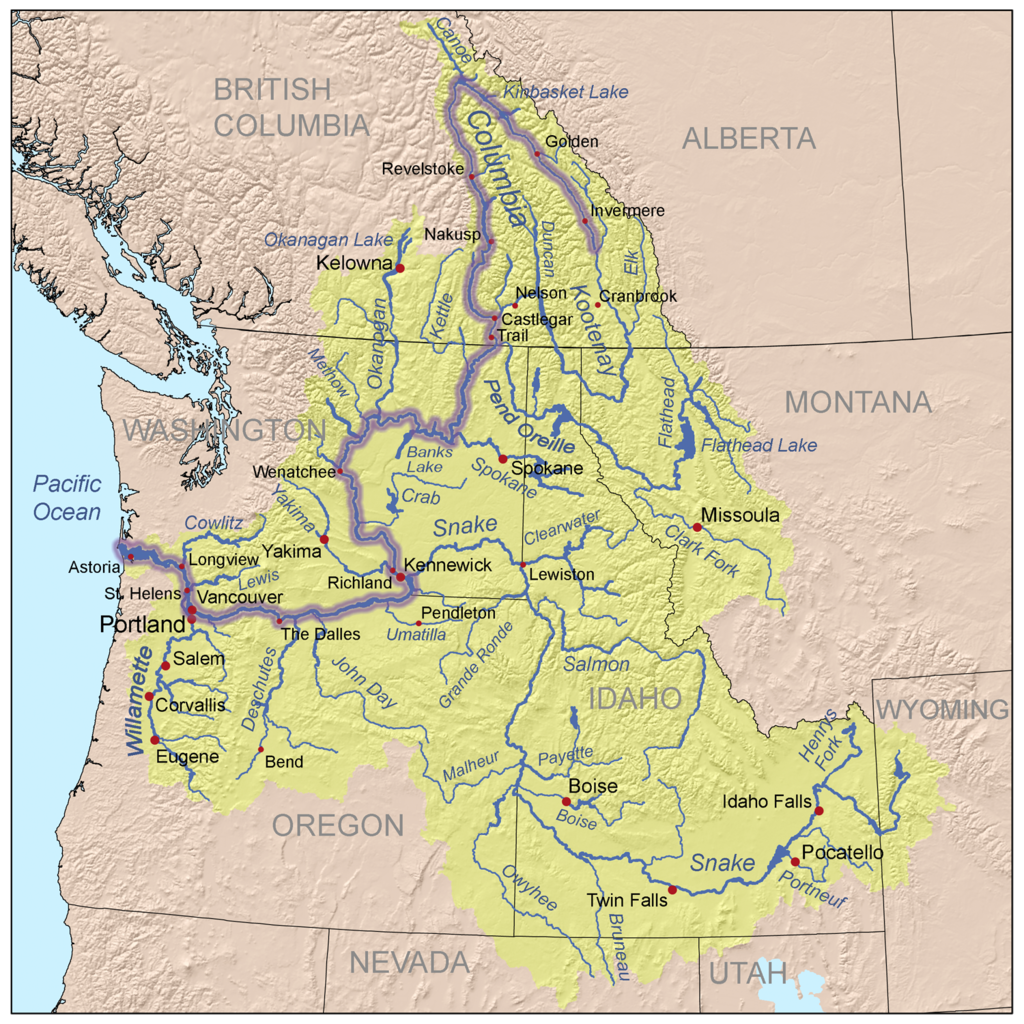 Datei:columbiarivermap – Wikipedia intended for Columbia River On Map Of Usa