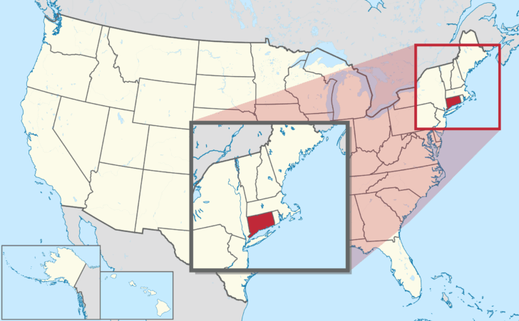 Location of Connecticut In USA Map