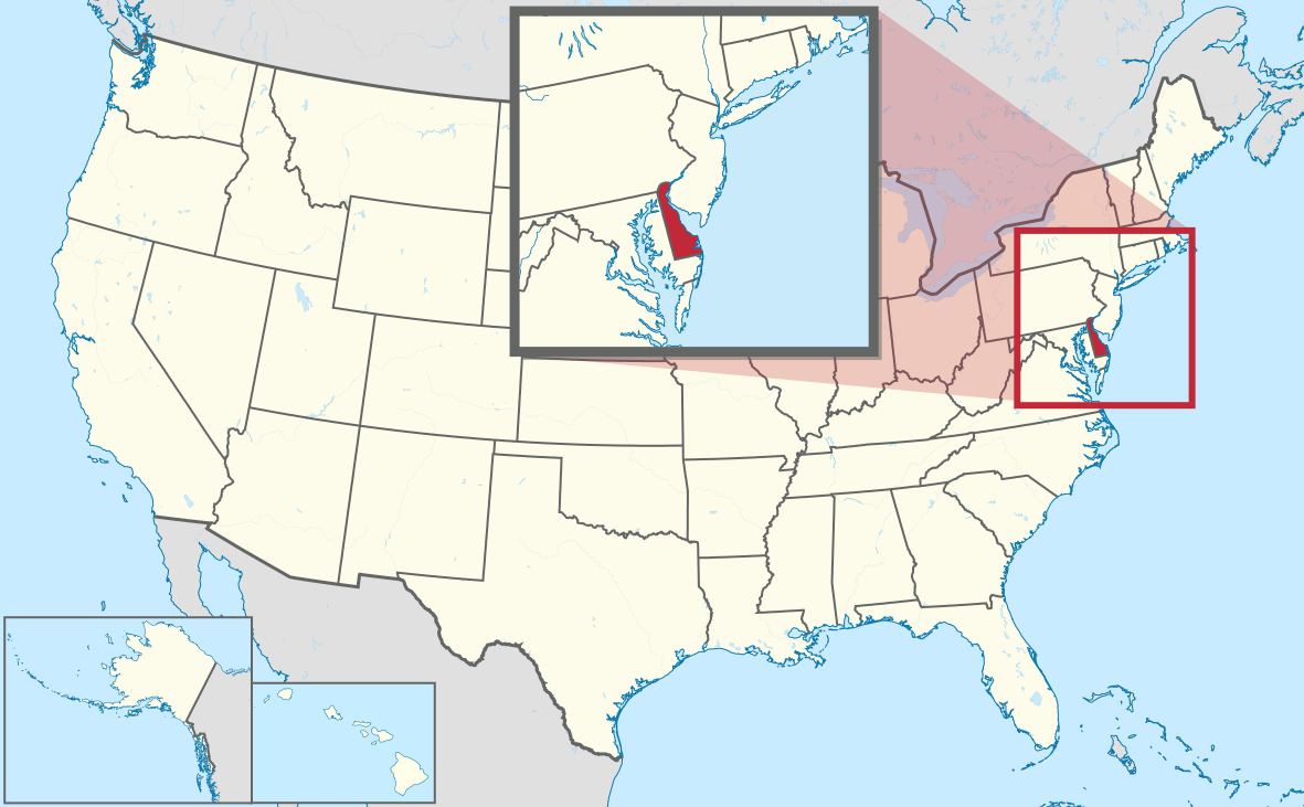 Datei:delaware In United States (Zoom).Svg – Wikipedia in Delaware On A Map Of Usa