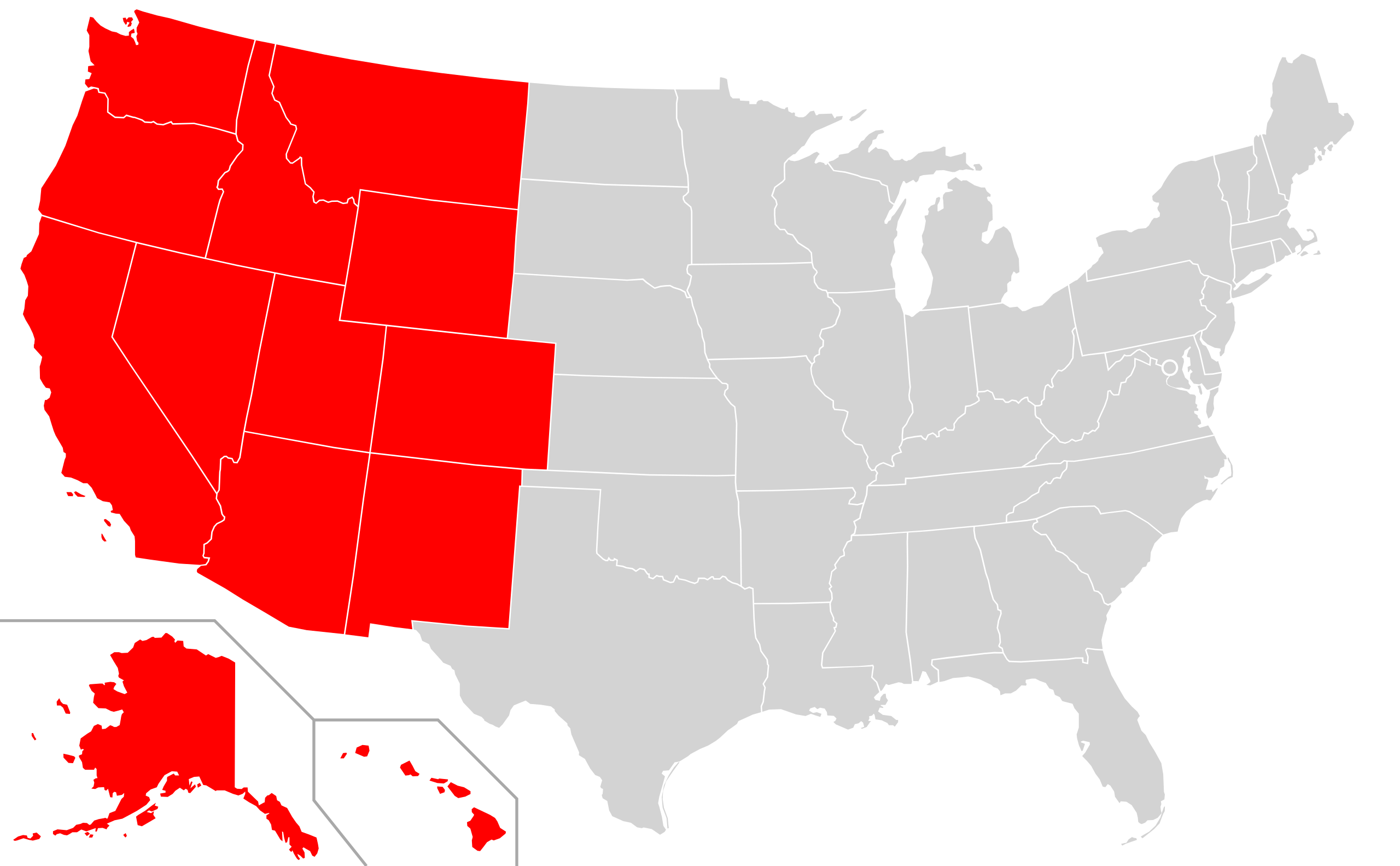 Datei:map Of The U.s., Highlighting The West.svg – Wikipedia pertaining to Transparent Map of the West USA