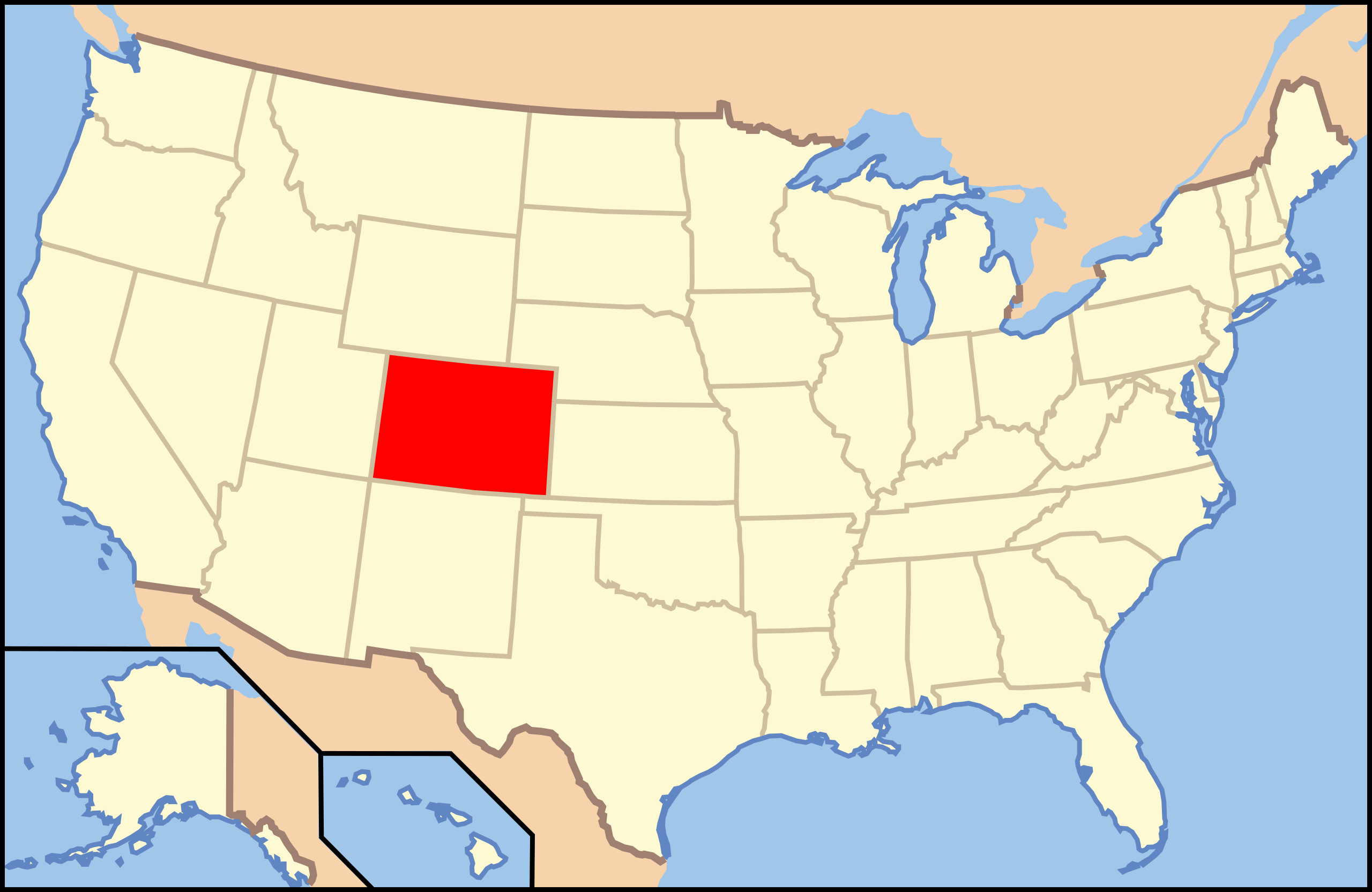 Datei:map Of Usa Co.svg – Wiktionary pertaining to Colorado In the Map of USA