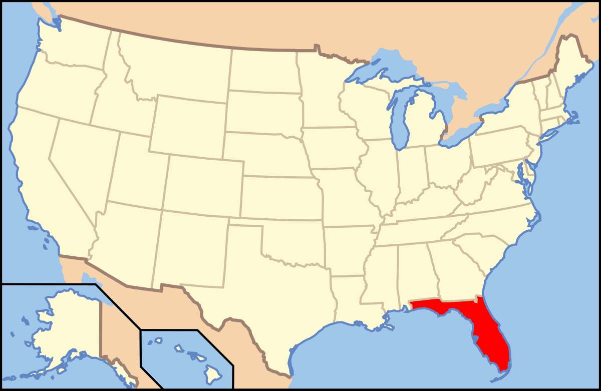 Datei:map Of Usa Fl.svg – Wiktionary throughout Florida On A Map Of Usa