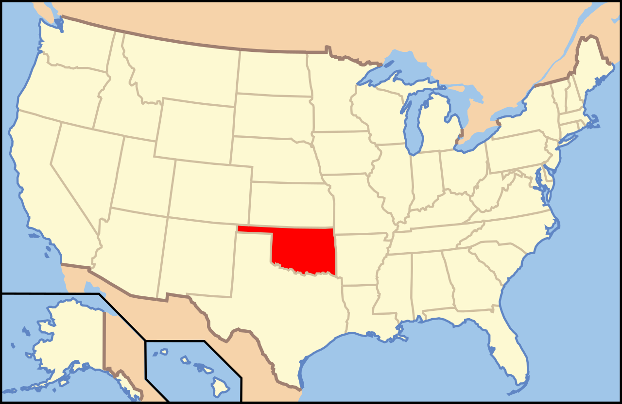Datei:map Of Usa Ok.svg – Wikipedia intended for Oklahoma On A Map Of Usa