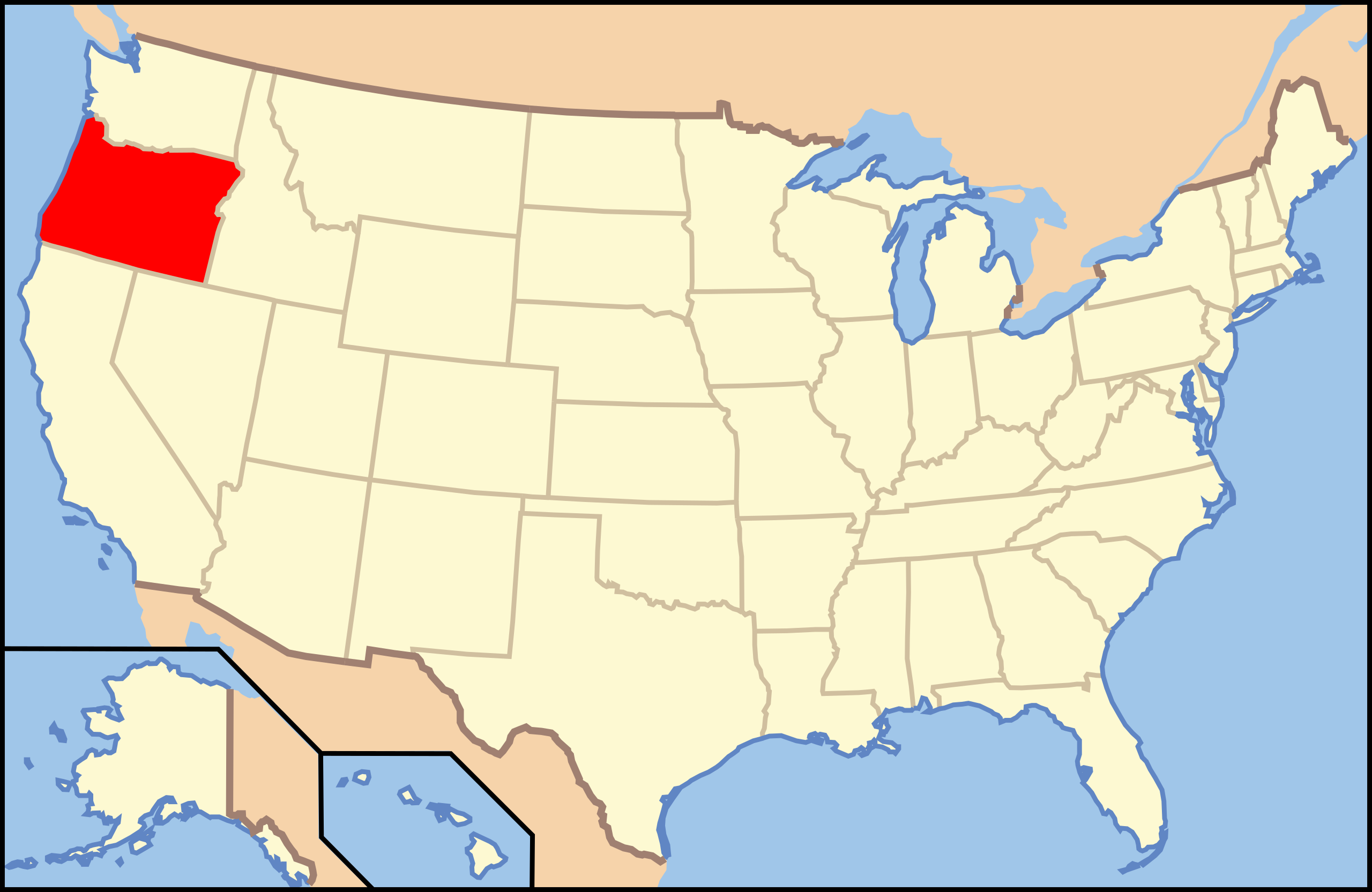 Datei:map Of Usa Or.svg – Wikipedia intended for Oregon On A Map of USA