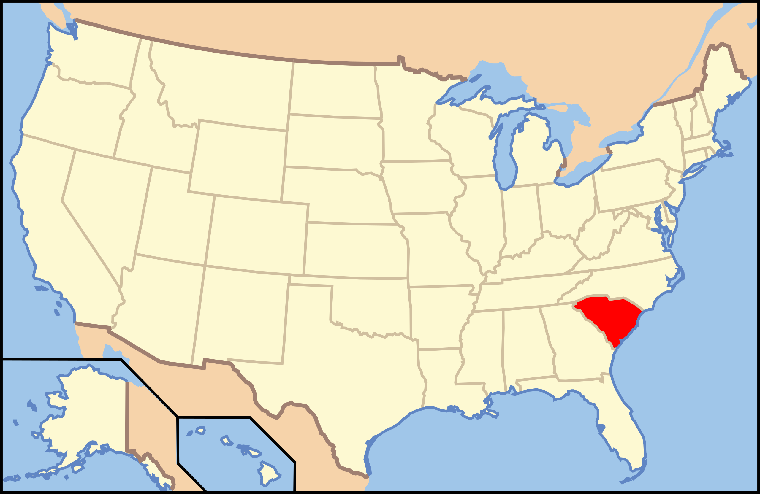 Datei:map Of Usa Sc.svg – Wikipedia with South Carolina On Map of USA