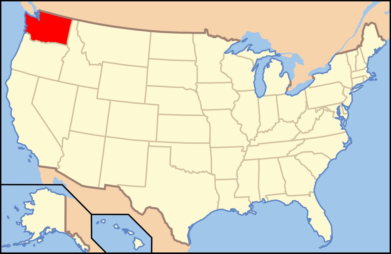 Datei:map Of Usa Wa.svg – Boarische Wikipedia intended for Washington State On Map of USA