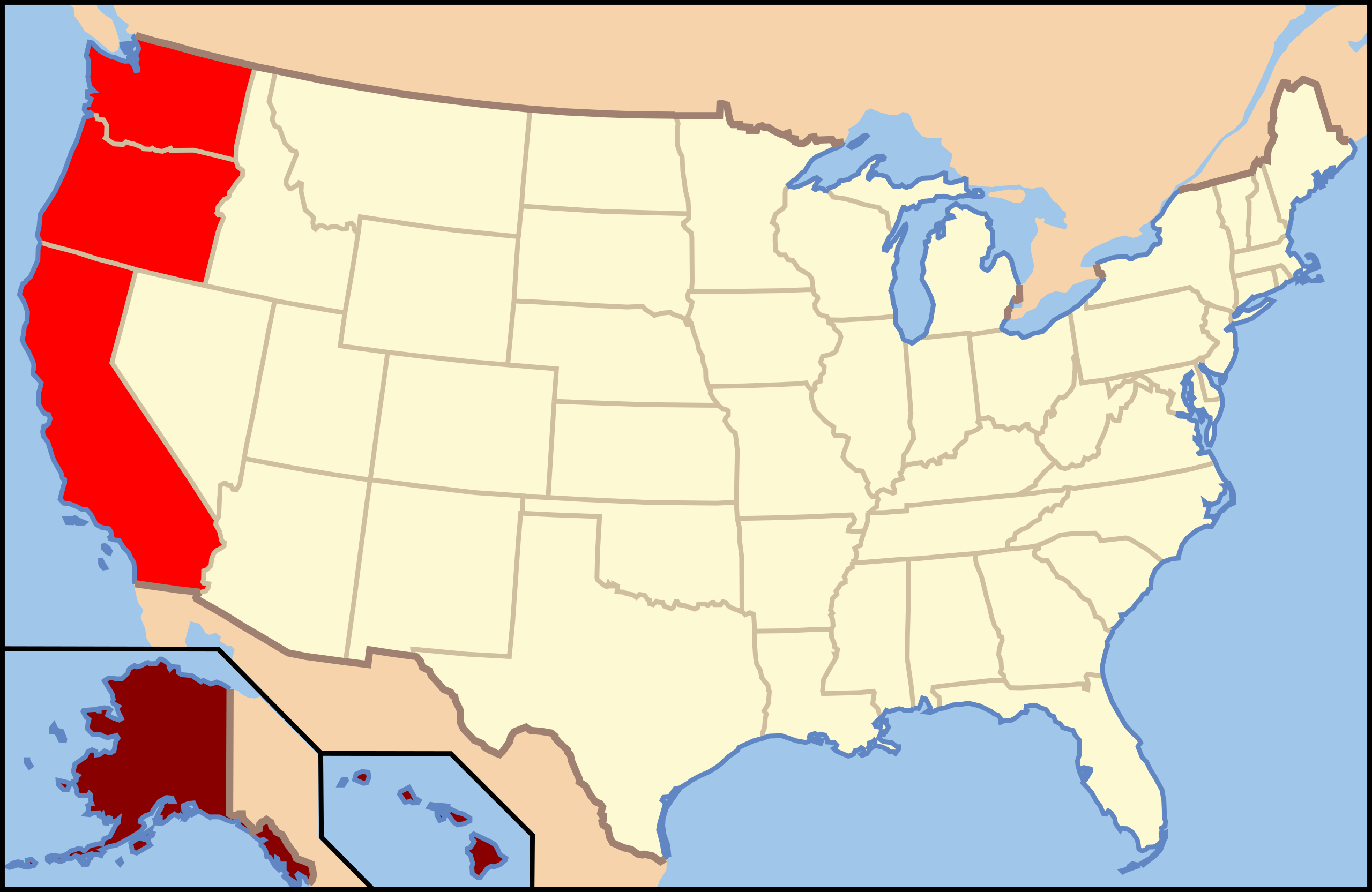 Datei:map Of Usa Westcoast.svg – Wikipedia with Map Of The West Coast Of Usa