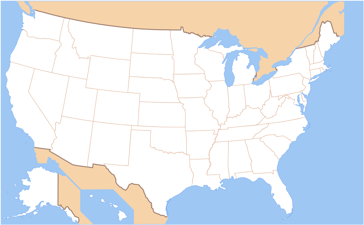 Datei:map Of Usa Without State Names.svg – Wikipedia for Map Of Usa States No Names