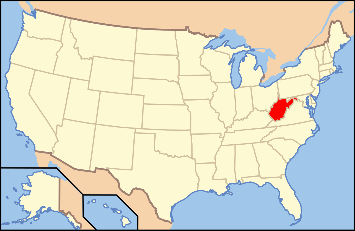 Datei:map Of Usa Wv.svg – Wikipedia for West Virginia On Map Of Usa