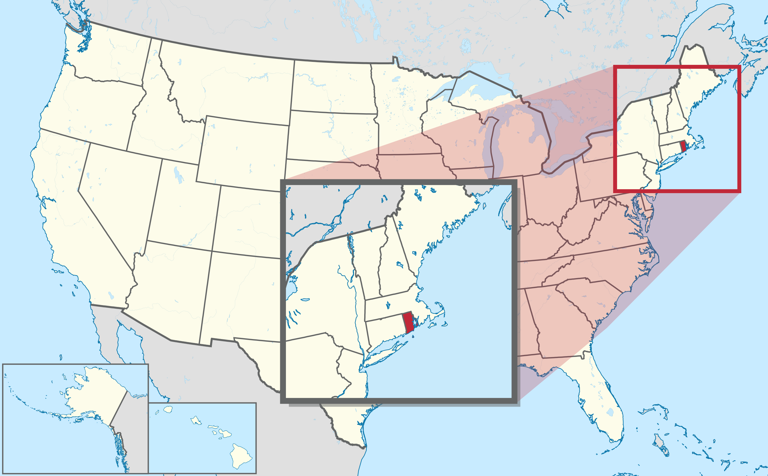 Datei:rhode Island In United States (Zoom).Svg – Wikipedia with Rhode Island On the Map of the USA