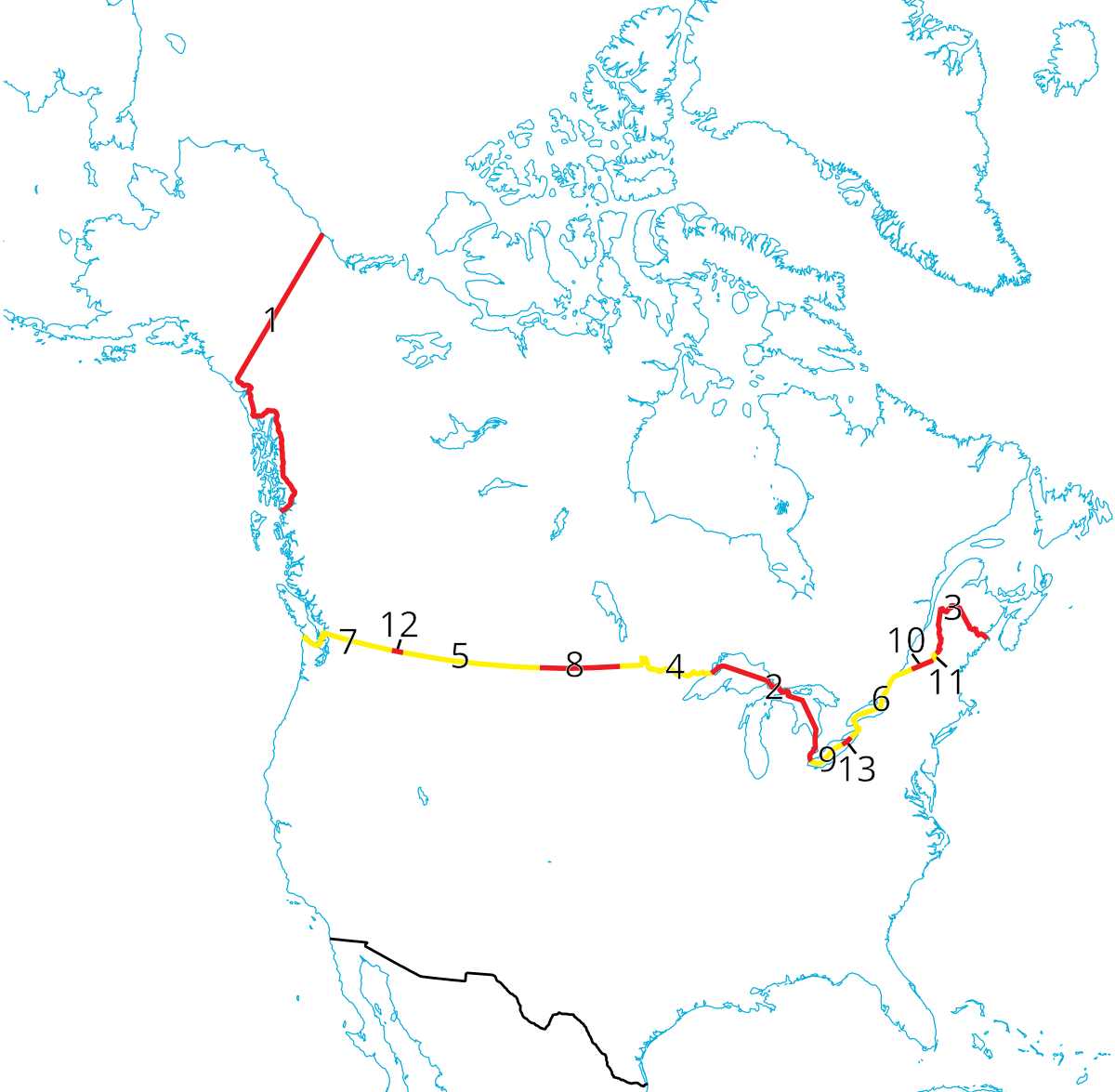 Datei:us-Canada-Border-States.svg – Wikipedia in Map Of Usa And Canada Border