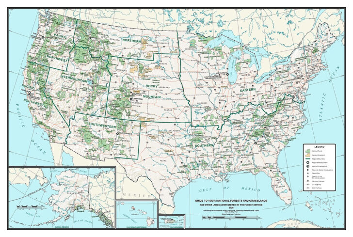 Map of USA with Cities and National Parks