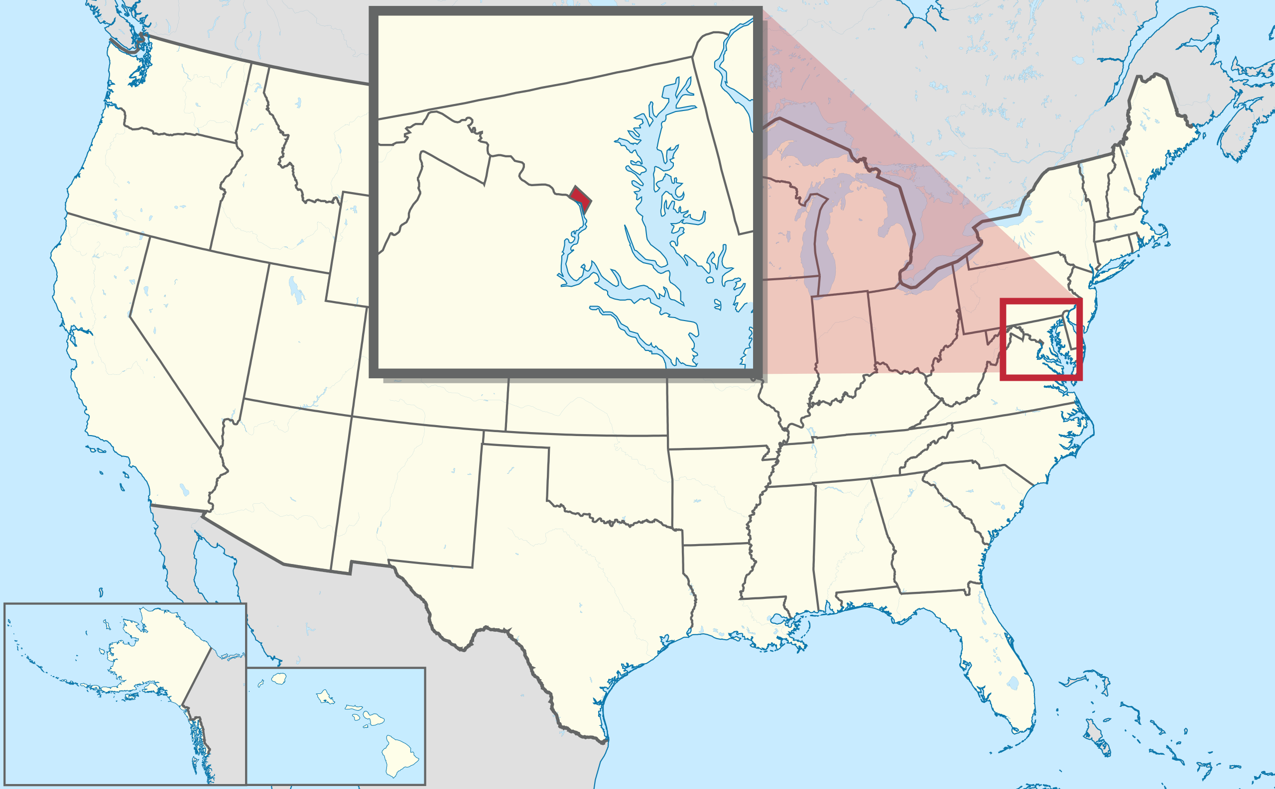 Datei:washington D.c. In United States (Zoom).Svg – Wikipedia throughout Map of USA with Washington Dc