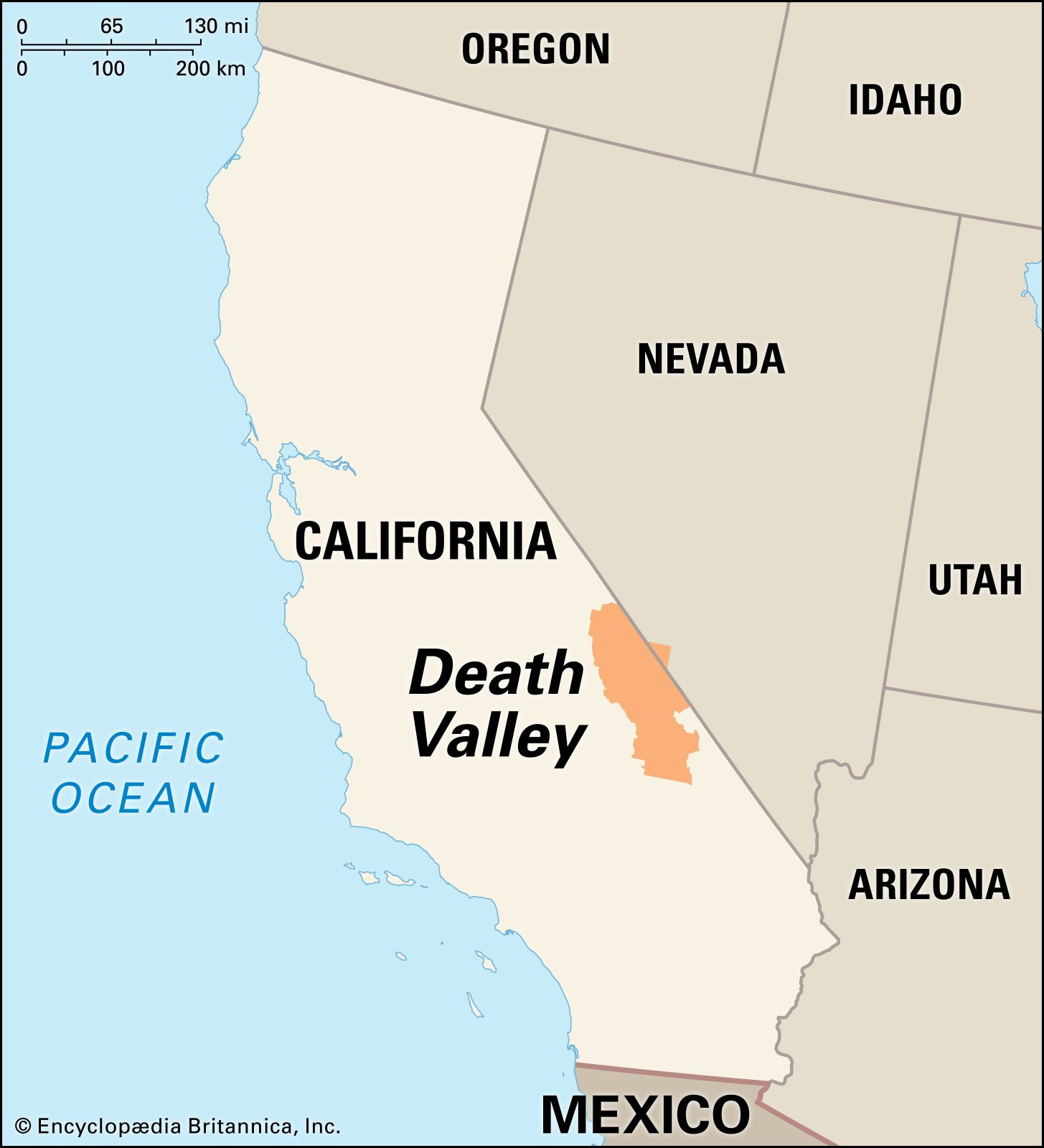Death Valley | Environment, Location, Map, &amp;amp; Facts | Britannica for Death Valley On Map of USA