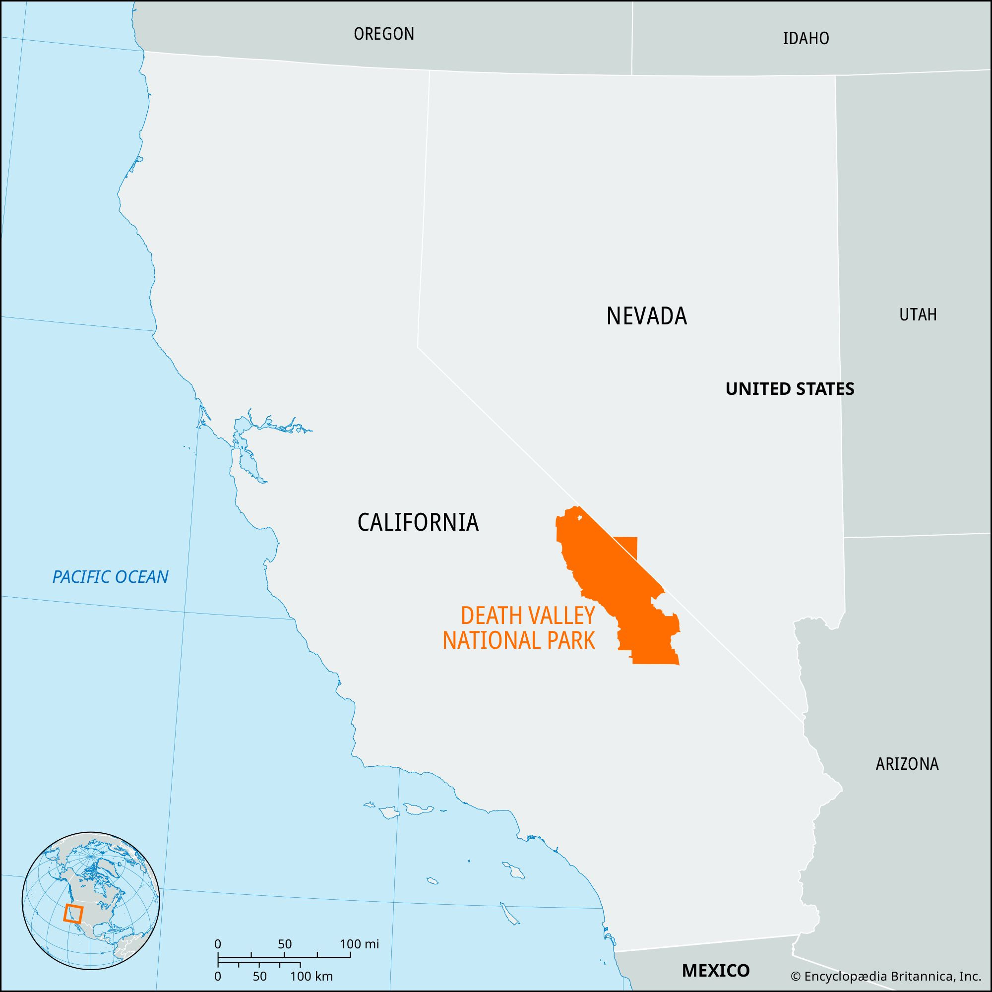 Death Valley National Park | Map, Location, Facts, &amp;amp; History regarding Death Valley On Map Of Usa